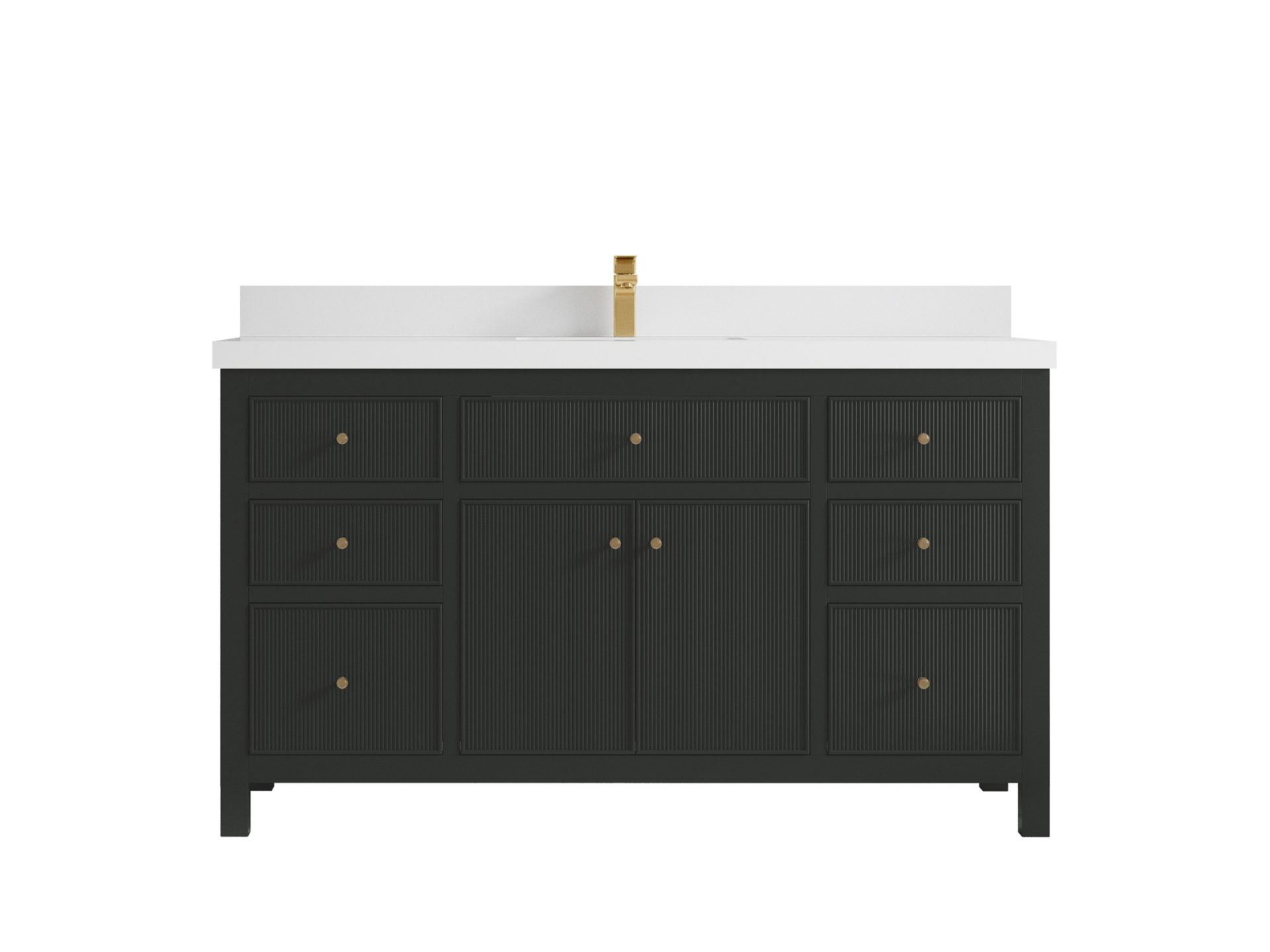 Sonoma 60 in W x 22 in D Free Standing Reeded Single Sink Bathroom Vanity