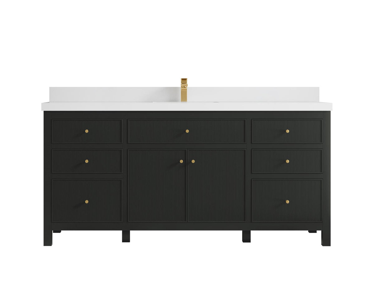Sonoma 72 in W x 22 in D Free Standing Reeded Single Sink Bathroom Vanity