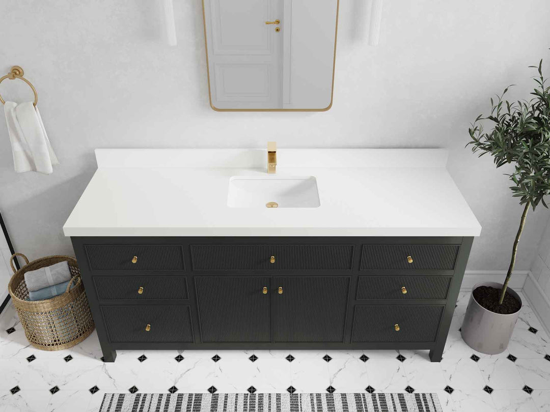 Sonoma 72 in W x 22 in D Free Standing Reeded Single Sink Bathroom Vanity