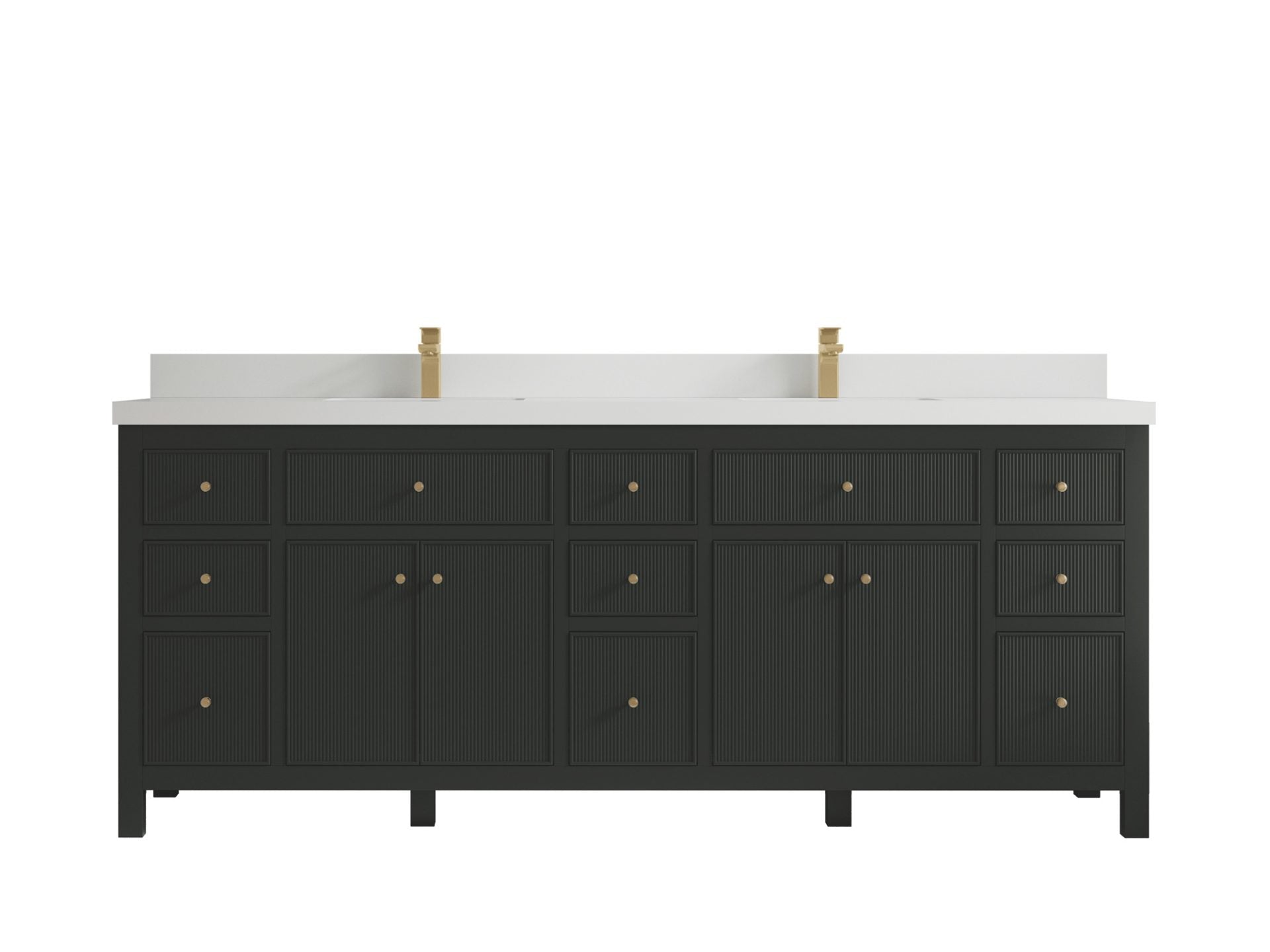 Sonoma 84 in W x 22 in D Free Standing Reeded Double Sink Bathroom Vanity