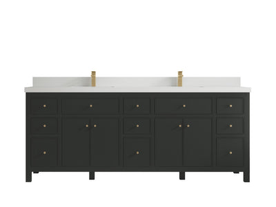 Sonoma 84 in W x 22 in D Free Standing Reeded Double Sink Bathroom Vanity