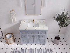 Sonoma 42 in W x 22 in D Free Standing Reeded Single Sink Bathroom Vanity - photo 18