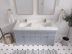 Sonoma 60 in W x 22 in D Free Standing Reeded Double Sink Bathroom Vanity - photo 5