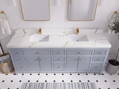 Sonoma 84 in W x 22 in D Free Standing Reeded Double Sink Bathroom Vanity - photo 6