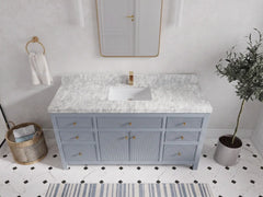 Sonoma 60 in W x 22 in D Free Standing Reeded Single Sink Bathroom Vanity - photo 12