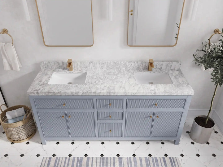 Sonoma 72 in W x 22 in D Free Standing Reeded Double Sink Bathroom Vanity - photo 12