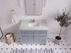 Sonoma 42 in W x 22 in D Free Standing Reeded Single Sink Bathroom Vanity - photo 12