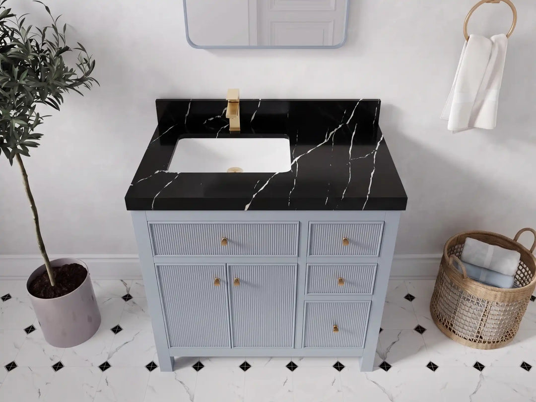 Sonoma 36 in. W x 22 in. D Left Offset Sink Bathroom Vanity | 
              
                Blue Heather
                
                  
             - SON_BLU_WHQZ_36L - photo №6