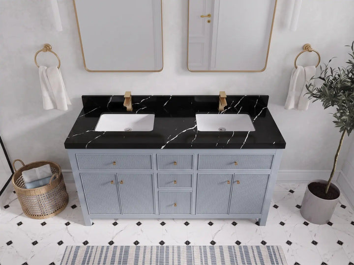 Sonoma 60 in W x 22 in D Free Standing Reeded Double Sink Bathroom Vanity - photo 6