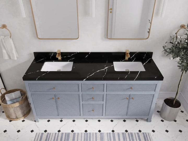 Sonoma 72 in W x 22 in D Free Standing Reeded Double Sink Bathroom Vanity - photo 6