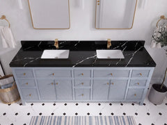 Sonoma 84 in W x 22 in D Free Standing Reeded Double Sink Bathroom Vanity - photo 7