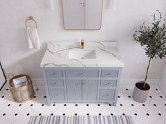 Sonoma 48 in W x 22 in D Free Standing Reeded Single Sink Bathroom Vanity - photo 7