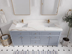 Sonoma 72 in W x 22 in D Free Standing Reeded Double Sink Bathroom Vanity - photo 7