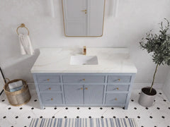 Sonoma 60 in W x 22 in D Free Standing Reeded Single Sink Bathroom Vanity - photo 11