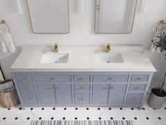 Sonoma 84 in W x 22 in D Free Standing Reeded Double Sink Bathroom Vanity - photo 41