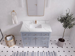 Sonoma 42 in W x 22 in D Free Standing Reeded Single Sink Bathroom Vanity - photo 19