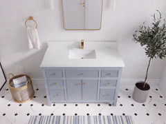 Sonoma 48 in W x 22 in D Free Standing Reeded Single Sink Bathroom Vanity - photo 15