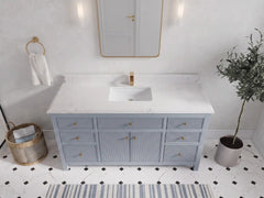 Sonoma 60 in W x 22 in D Free Standing Reeded Single Sink Bathroom Vanity - photo 19