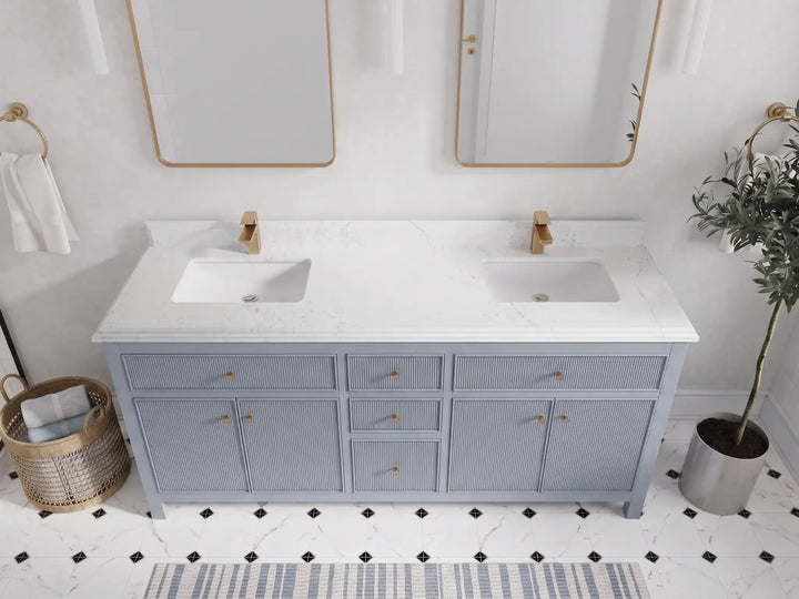 Sonoma 72 in W x 22 in D Free Standing Reeded Double Sink Bathroom Vanity - photo 15