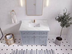 Sonoma 42 in W x 22 in D Free Standing Reeded Single Sink Bathroom Vanity - photo 21