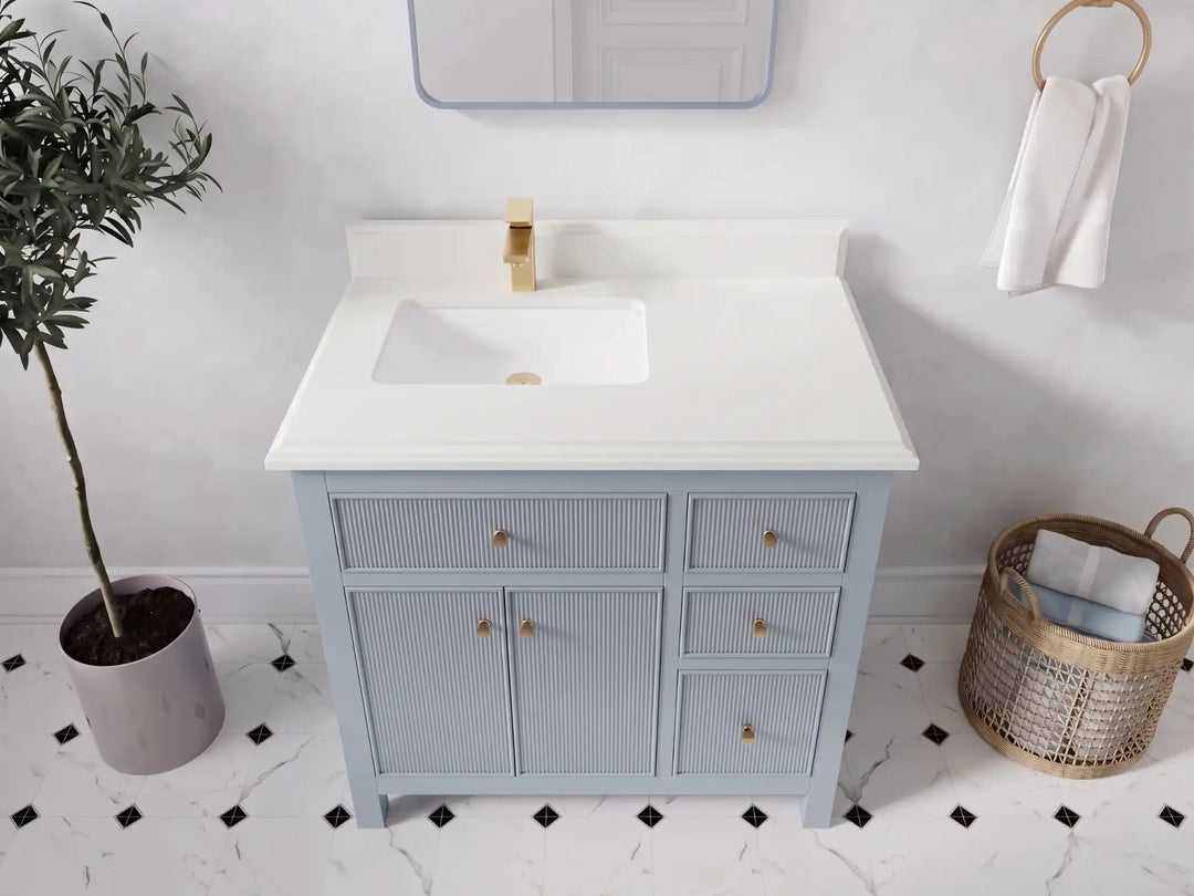 Sonoma 36 in. W x 22 in. D Left Offset Sink Bathroom Vanity | 
              
                Blue Heather
                
                  
             - SON_BLU_WHQZ_36L - photo №16