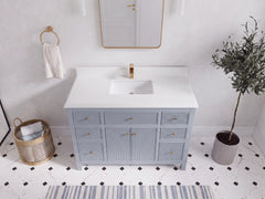 Sonoma 48 in W x 22 in D Free Standing Reeded Single Sink Bathroom Vanity - photo 17