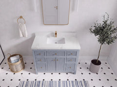 Sonoma 42 in W x 22 in D Free Standing Reeded Single Sink Bathroom Vanity - photo 13