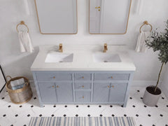 Sonoma 60 in W x 22 in D Free Standing Reeded Double Sink Bathroom Vanity - photo 15