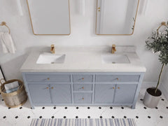 Sonoma 72 in W x 22 in D Free Standing Reeded Double Sink Bathroom Vanity - photo 19