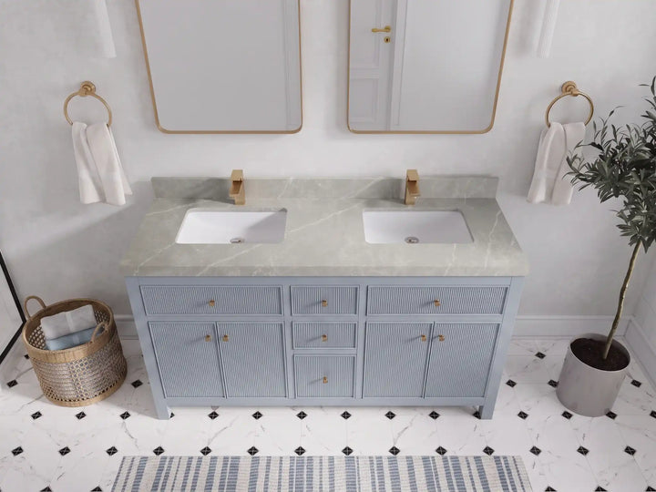 Sonoma 60 in W x 22 in D Free Standing Reeded Double Sink Bathroom Vanity - photo 18
