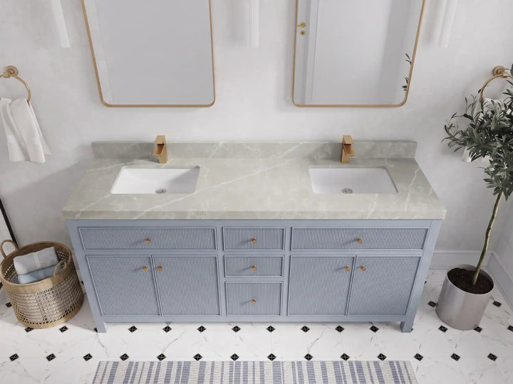 Sonoma 72 in W x 22 in D Free Standing Reeded Double Sink Bathroom Vanity - photo 22