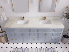 Sonoma 84 in W x 22 in D Free Standing Reeded Double Sink Bathroom Vanity - photo 17