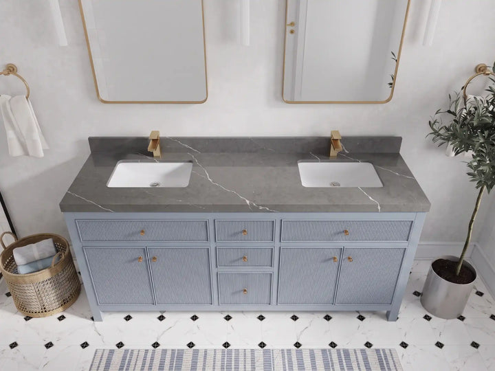 Sonoma 72 in W x 22 in D Free Standing Reeded Double Sink Bathroom Vanity - photo 23