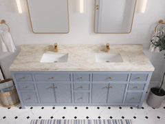 Sonoma 84 in W x 22 in D Free Standing Reeded Double Sink Bathroom Vanity - photo 36