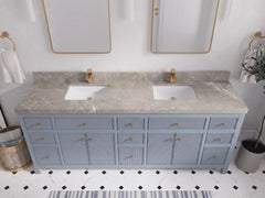 Sonoma 84 in W x 22 in D Free Standing Reeded Double Sink Bathroom Vanity - photo 37