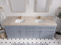 Sonoma 84 in W x 22 in D Free Standing Reeded Double Sink Bathroom Vanity - photo 38