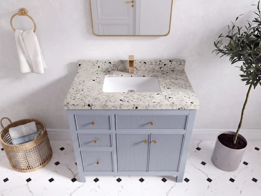 Sonoma 36 in. W x 22 in. D with Center Sink Bathroom Vanity | 
              
                Blue Heather
                
                  
             - SON_BLU_WHQZ_36CR - photo №27