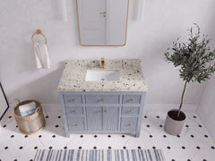 Sonoma 42 in W x 22 in D Free Standing Reeded Single Sink Bathroom Vanity - photo 28