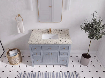 Sonoma 42 in W x 22 in D Free Standing Reeded Single Sink Bathroom Vanity