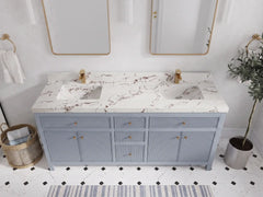 Sonoma 72 in W x 22 in D Free Standing Reeded Double Sink Bathroom Vanity - photo 25