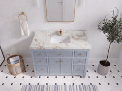 Sonoma 48 in W x 22 in D Free Standing Reeded Single Sink Bathroom Vanity - photo 26