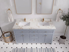 Sonoma 60 in W x 22 in D Free Standing Reeded Double Sink Bathroom Vanity - photo 21