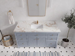 Sonoma 60 in W x 22 in D Free Standing Reeded Single Sink Bathroom Vanity - photo 25