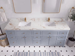 Sonoma 84 in W x 22 in D Free Standing Reeded Double Sink Bathroom Vanity - photo 23