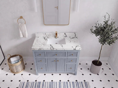Sonoma 42 in W x 22 in D Free Standing Reeded Single Sink Bathroom Vanity