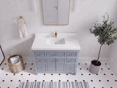 Sonoma 42 in W x 22 in D Free Standing Reeded Single Sink Bathroom Vanity - photo 4