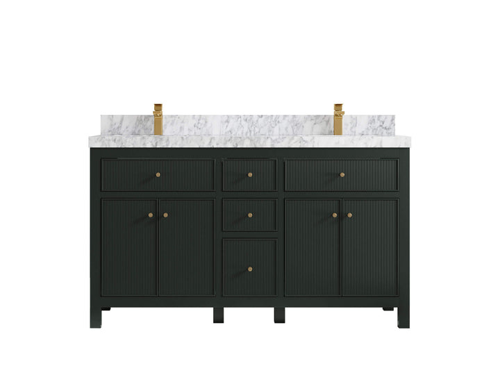 Sonoma 60 in W x 22 in D Free Standing Reeded Double Sink Bathroom Vanity - photo 13