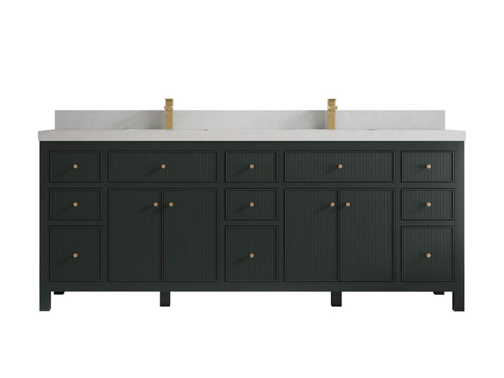 Sonoma 84 in W x 22 in D Free Standing Reeded Double Sink Bathroom Vanity - photo 19