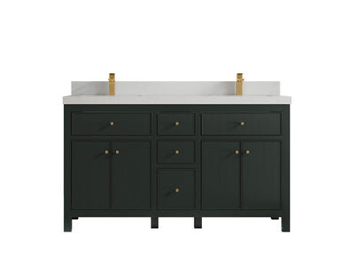 Sonoma 60 in W x 22 in D Free Standing Reeded Double Sink Bathroom Vanity