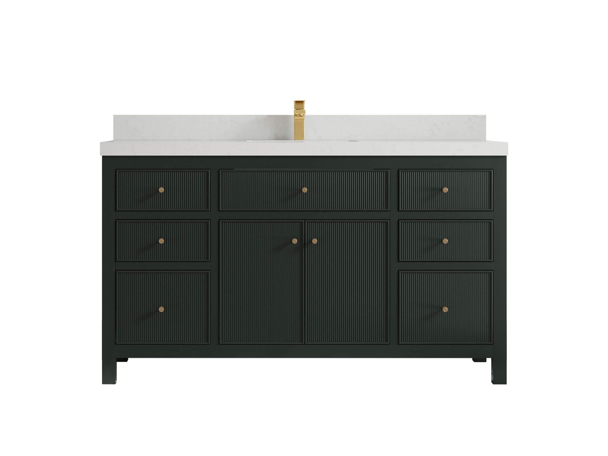 Sonoma 60 in W x 22 in D Free Standing Reeded Single Sink Bathroom Vanity